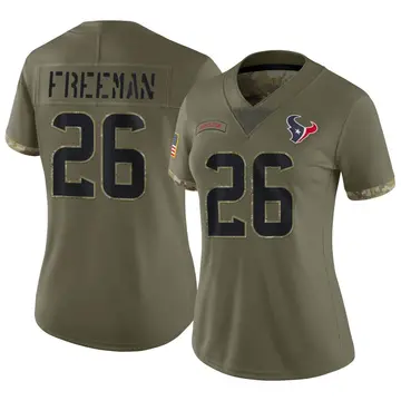 Women's Nike Houston Texans Royce Freeman Olive 2022 Salute To Service Jersey - Limited