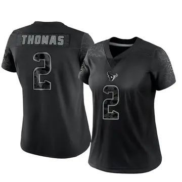 Women's Nike Houston Texans Tavierre Thomas Black Reflective Jersey - Limited