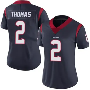 Women's Nike Houston Texans Tavierre Thomas Navy Blue Team Color Vapor Untouchable Jersey - Limited