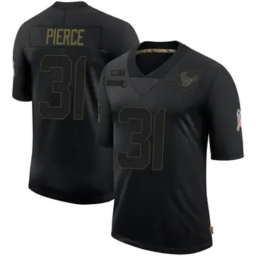 Youth Nike Houston Texans Dameon Pierce Black 2020 Salute To Service Jersey - Limited
