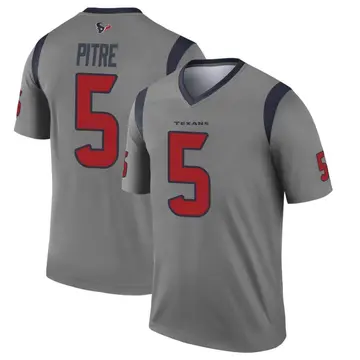 Youth Nike Houston Texans Jalen Pitre Gray Inverted Jersey - Legend