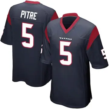 Youth Nike Houston Texans Jalen Pitre Navy Blue Team Color Jersey - Game