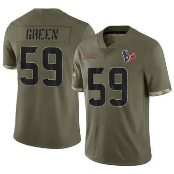 Youth Nike Houston Texans Kenyon Green Olive 2022 Salute To Service Jersey - Limited