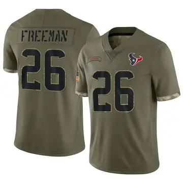 Youth Nike Houston Texans Royce Freeman Olive 2022 Salute To Service Jersey - Limited